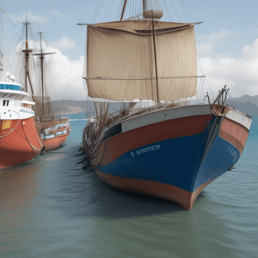 AI generated: imagen futurista 
de un puerto donde hayan contenedores barcos de carga, gruas en las plataformas