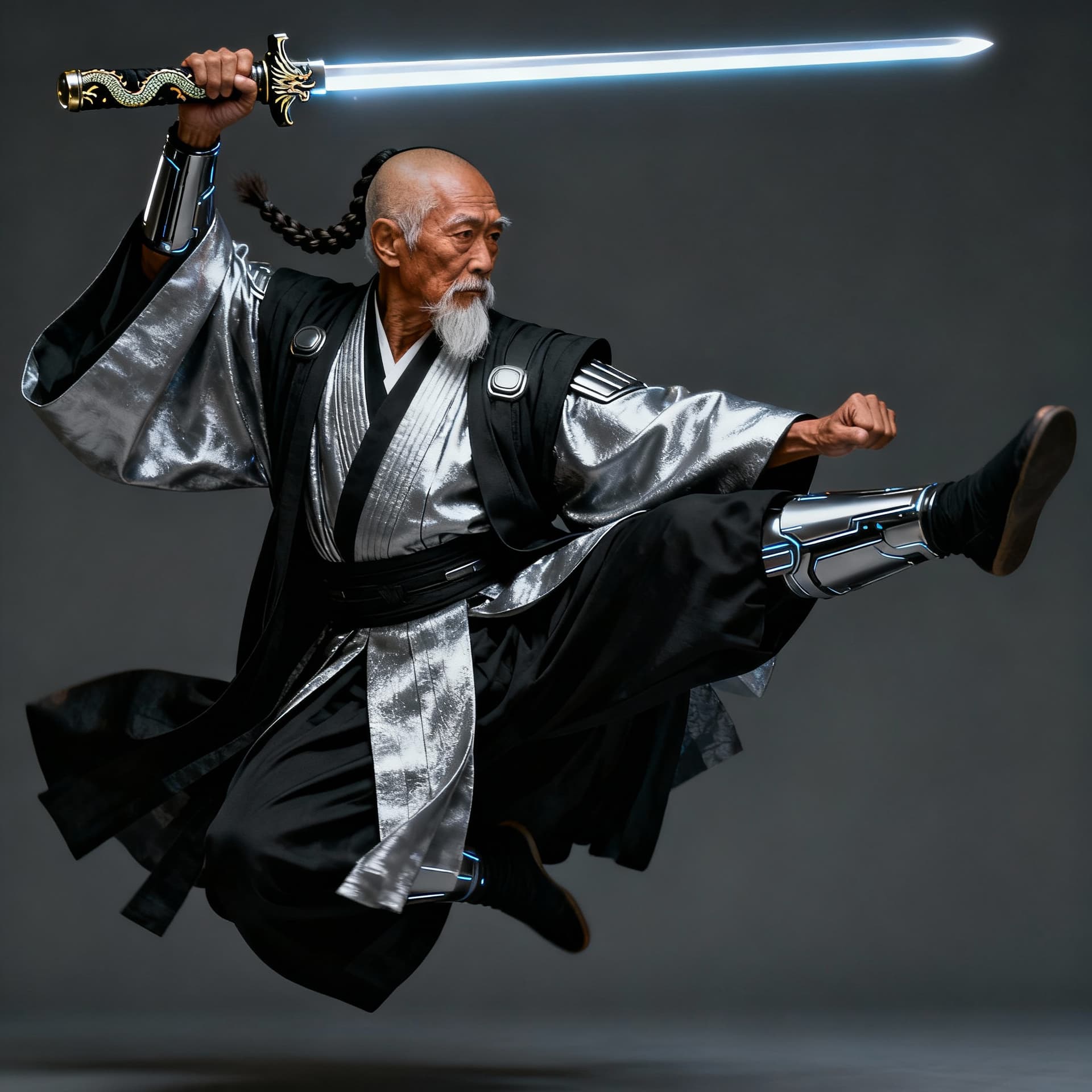AI generated:  image is a spectacular high-resolution   Star Wars perfect cinematic portrait with a Japanese feuda...