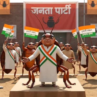 AI generated video: Cockroach janta party