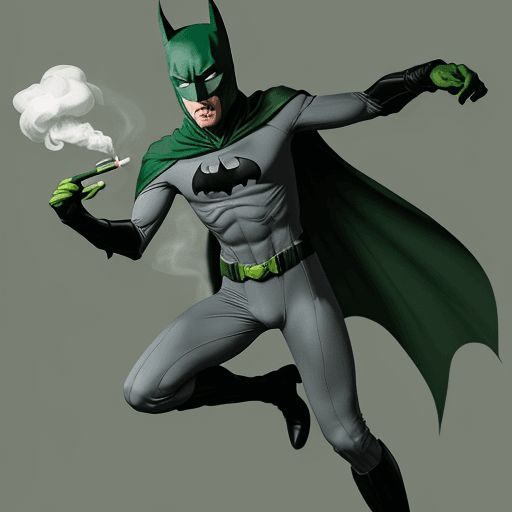 AI generated: we are seeing a lanky tall guy, in grey superhero tights suit, with green gloves and boots and green...