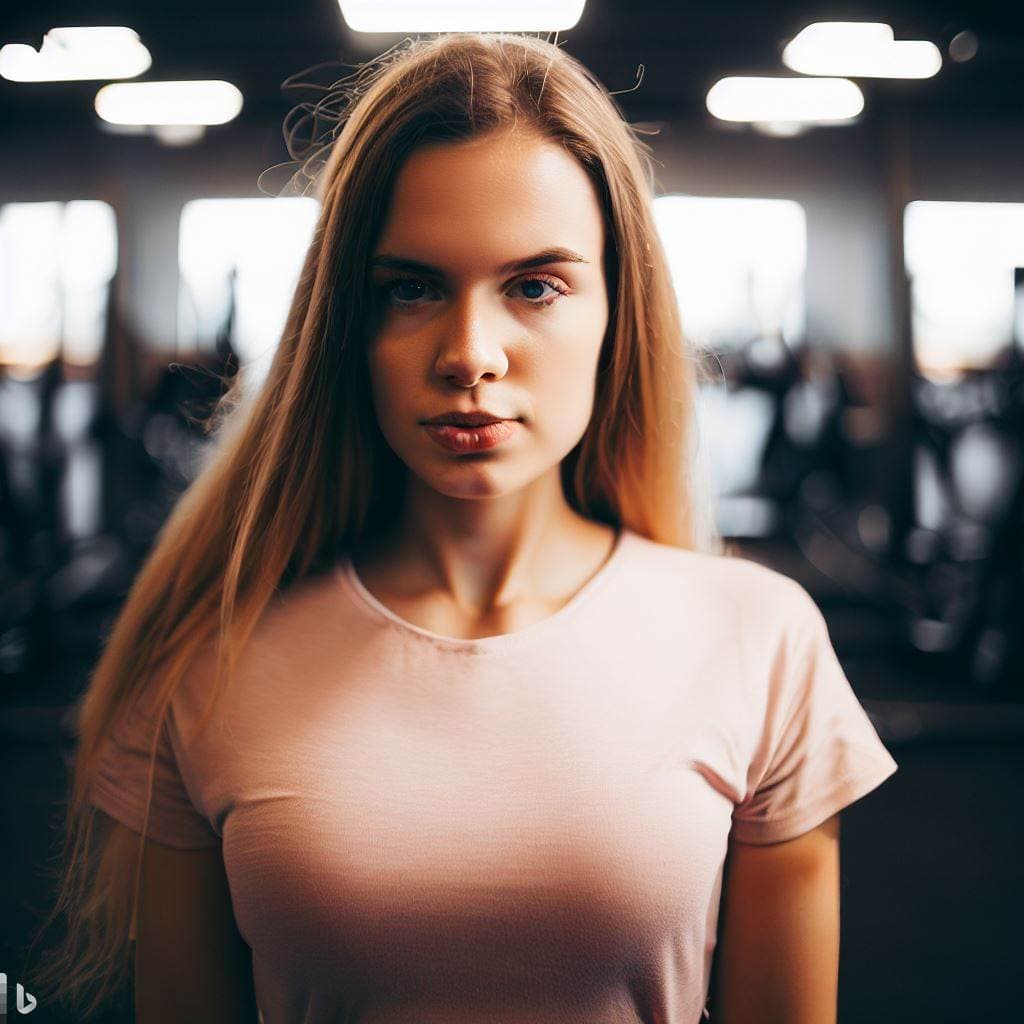 AI generated: A girl at the gym