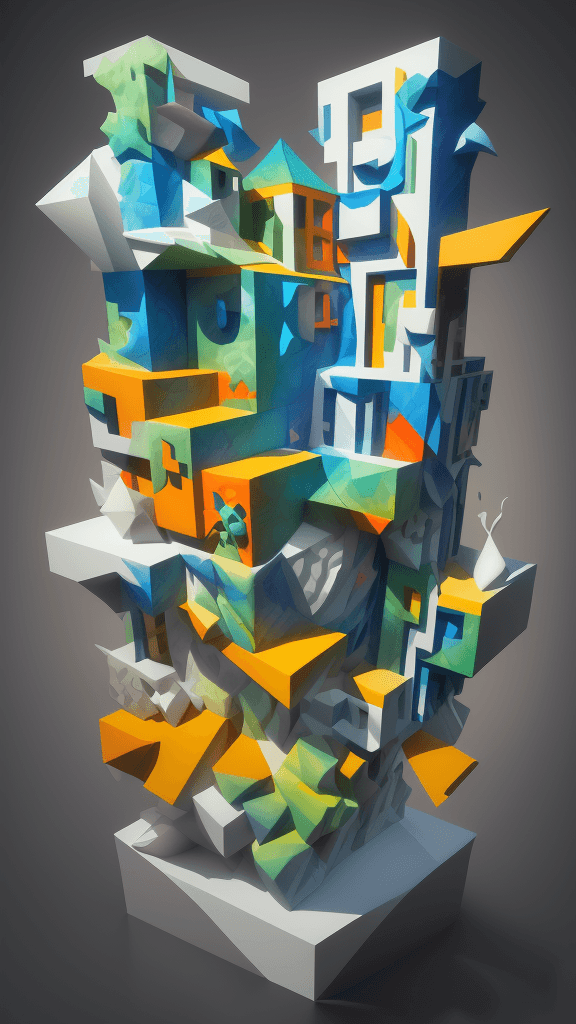 AI generated: rfktrstyle 3D Cubistpaper"An artistic visionary harnessing the essence of creativity, merging intric...