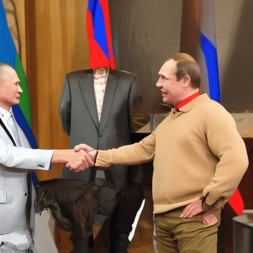 AI generated: Russians are shaking hands
