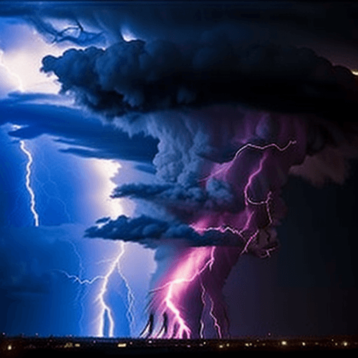 AI generated: global warming,a tornado,Lightning
