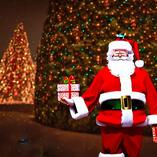 AI generated: portrait of a Christmas Festival with Santa, slight smile, digital painting, concept art, sharp focu...