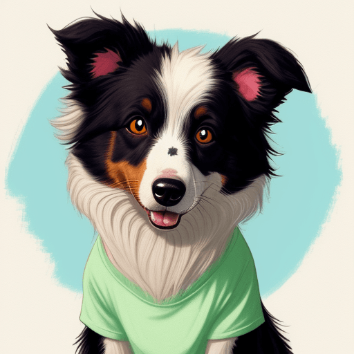 AI generated: Border collie, T-Shirt, lofi colors, lofi vibes, extra eyes