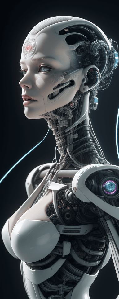 AI generated: complex 3d render ultra detailed of a beautiful porcelain profile woman andriod face,cyborg, robotic...