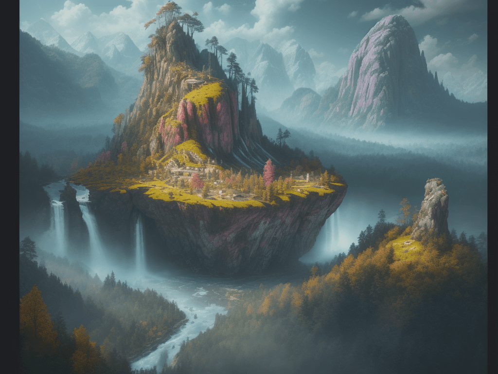 AI generated: Landscape. High resolution, detailed layout, 80s theme, vibrant colors, high detail, perfect composi...