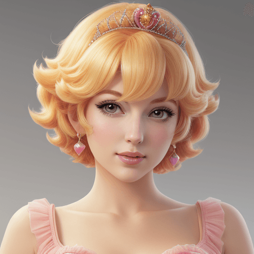 AI generated: High resolution,  princess peach, perfect details, short hair
