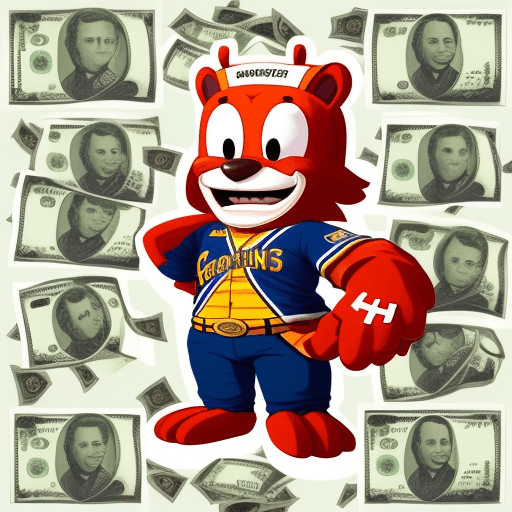 AI generated: Mascot, money, 