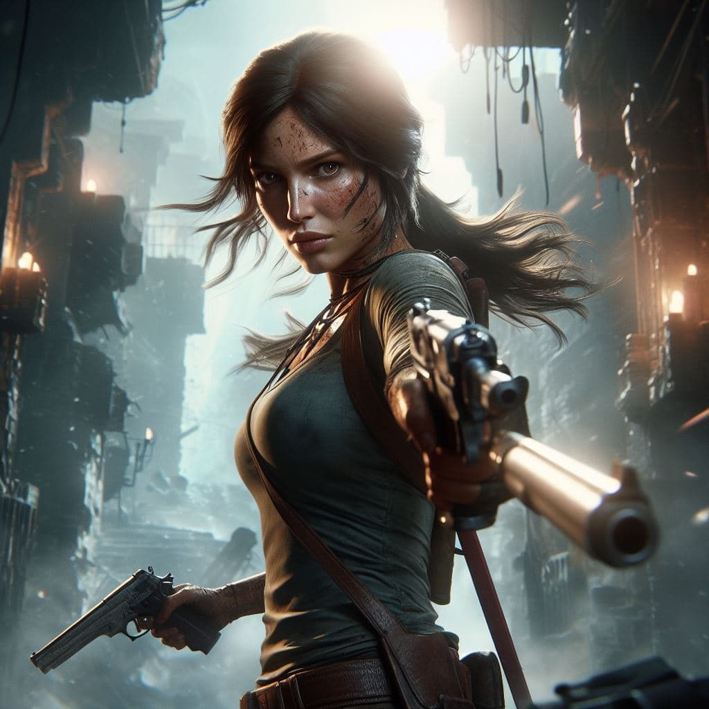 AI generated: Embark on an adventurous journey with Lara Croft as the focal point of Tomb Raider. Utilizing cuttin...