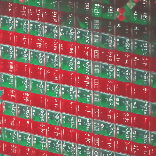 AI generated: trading index Japanese candles like pillars of red and green space blocks in space