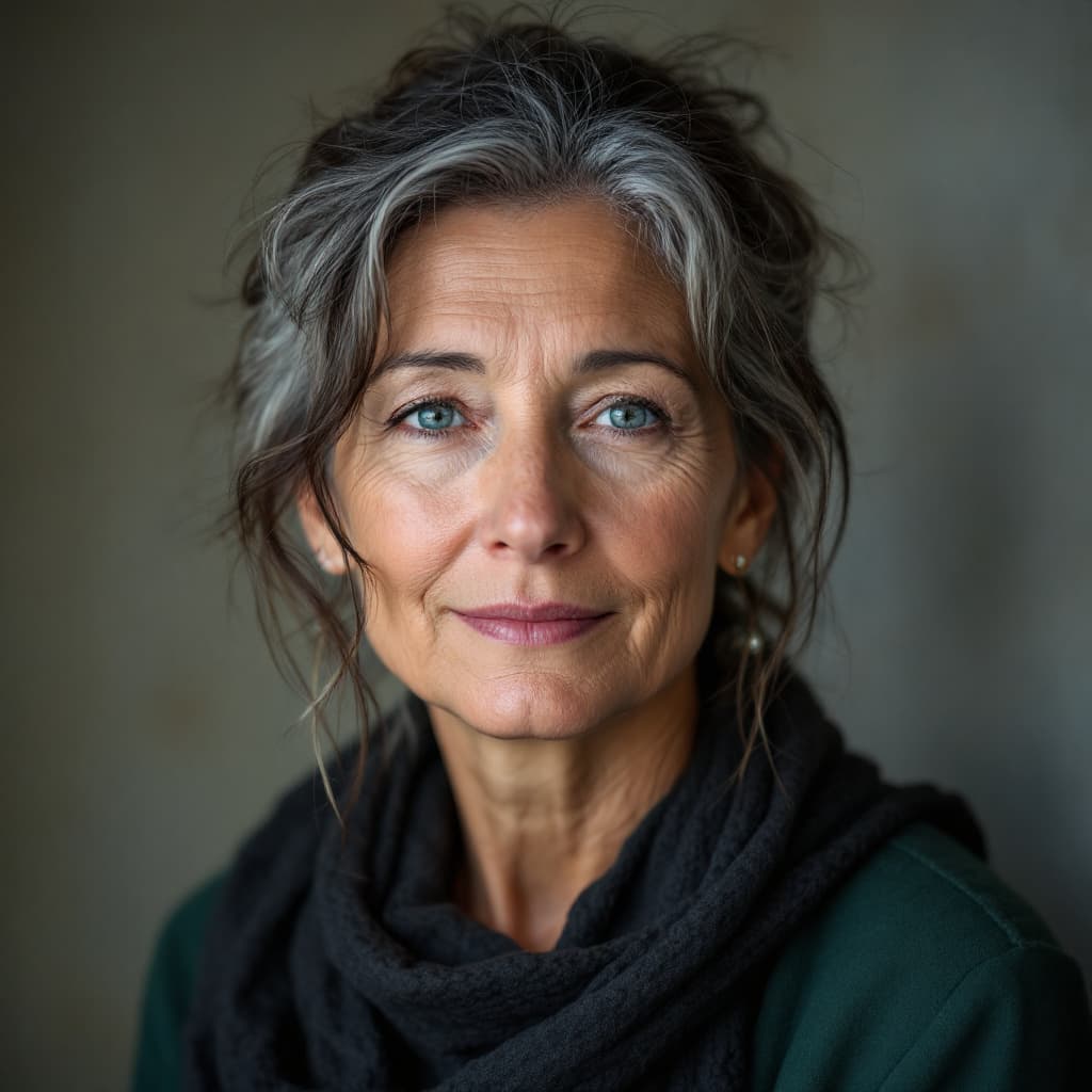 AI generated:  portrait of a 30-year-old woman with normal appearance