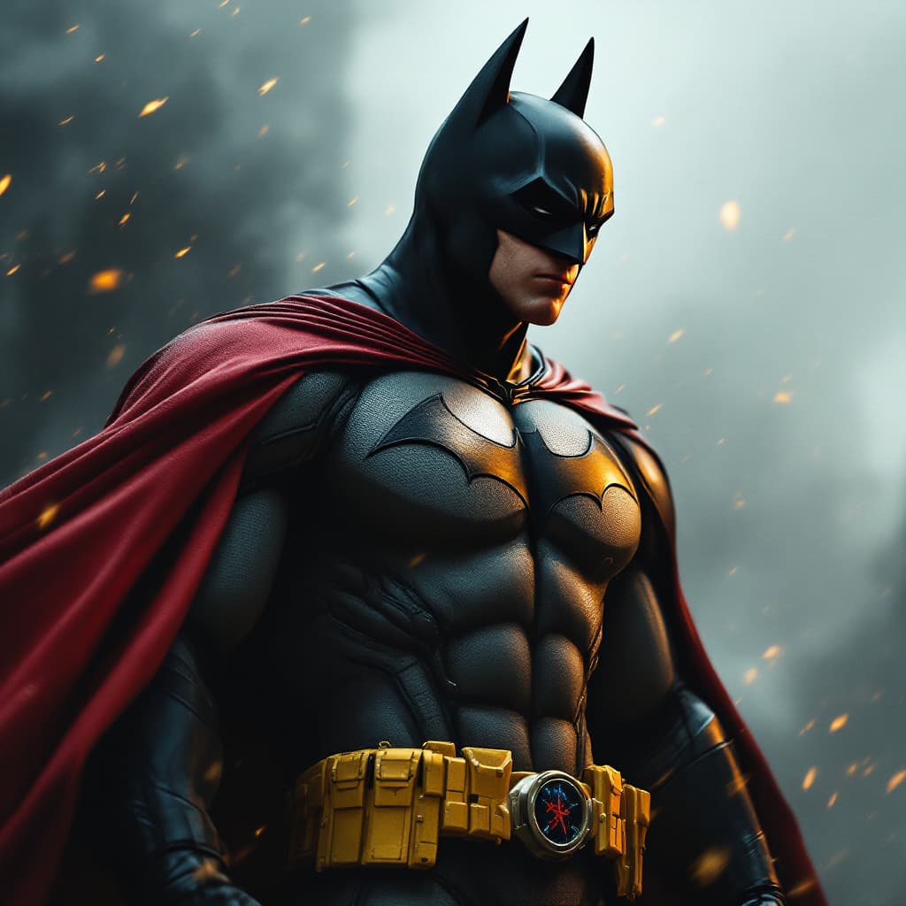 AI generated: create a superhero where batman costume and robin costume are combine into one
