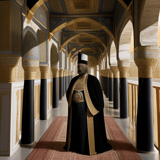 AI generated: Topkapi Palace harem
Generate an image portraying the Chief Black Eunuch overseeing the Imperial Har...