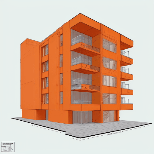 AI generated: Produce a detailed technical illustration of a Building, showcasing a cutaway design that reveals it...