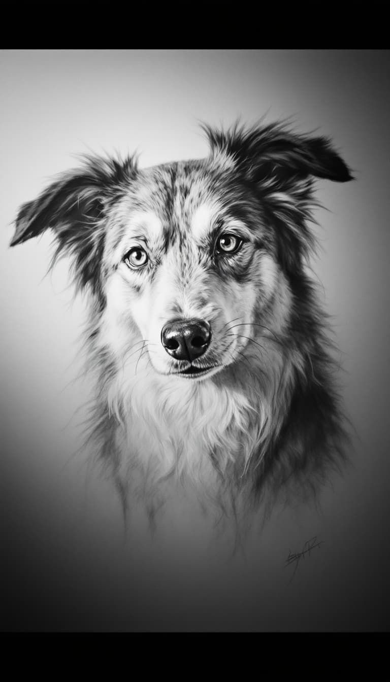 AI generated: dog, charismatic, charcoal sketch