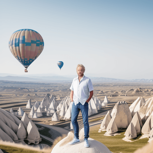 AI generated: full-body shot of a 35 years old Latvian man wearing casual sneakers, blue jeans and white shirt, br...
