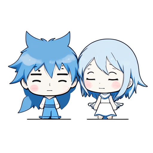 AI generated: [a minimalist anime illustration: whimsical blue line art], suitable for print on demand and captiva...