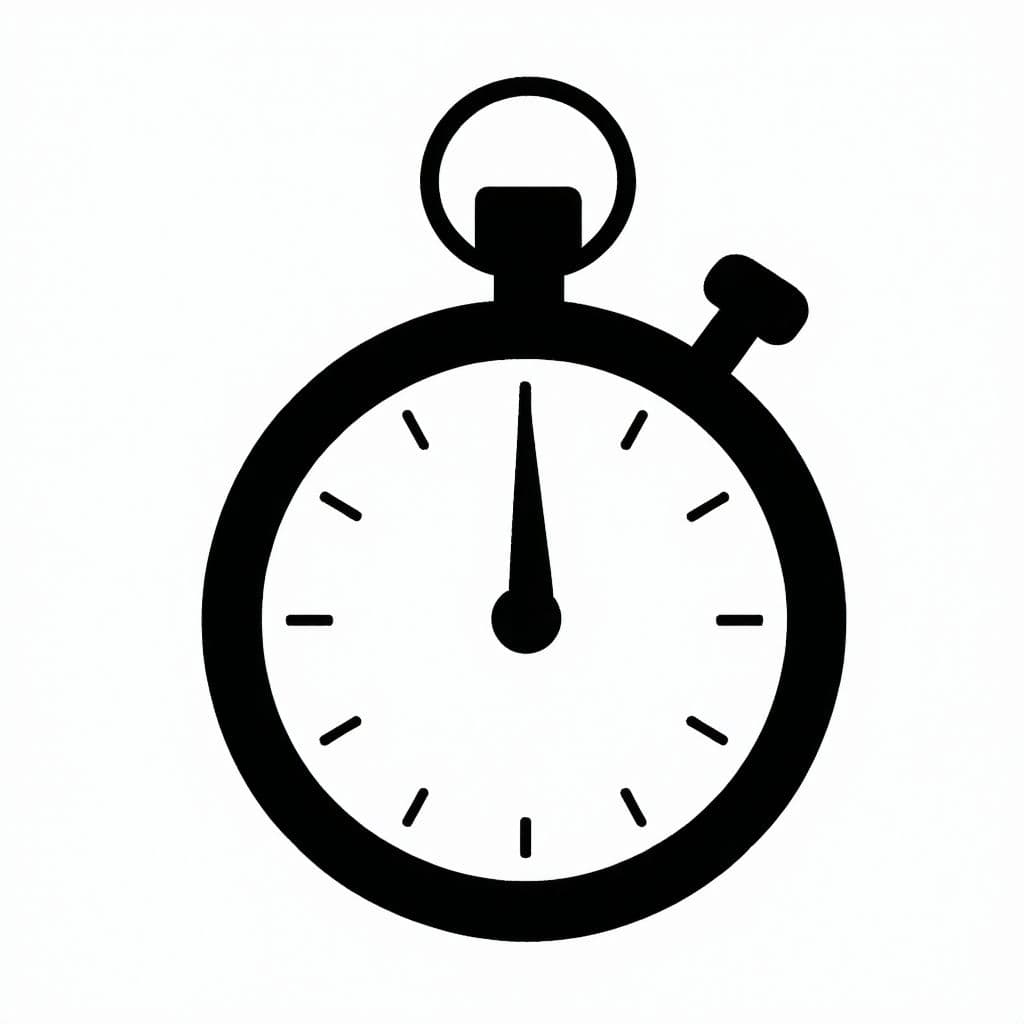AI generated: create a simplified logo with a stylized image of a stopwatch on a white background. the long hand i...