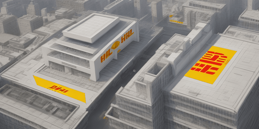 AI generated: Create the Architecture Design Center below to use the DHL logo as your organization.