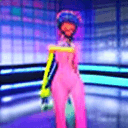 AI generated: girl, vibrant colorful colors, extremely smooth textures and surfaces, vaporwave aesthetics, neon co...