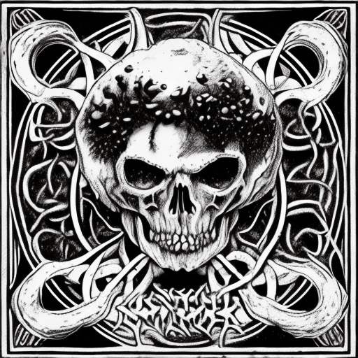 AI generated: the name of a black metal band called Meatgrinder with a death metal font.
