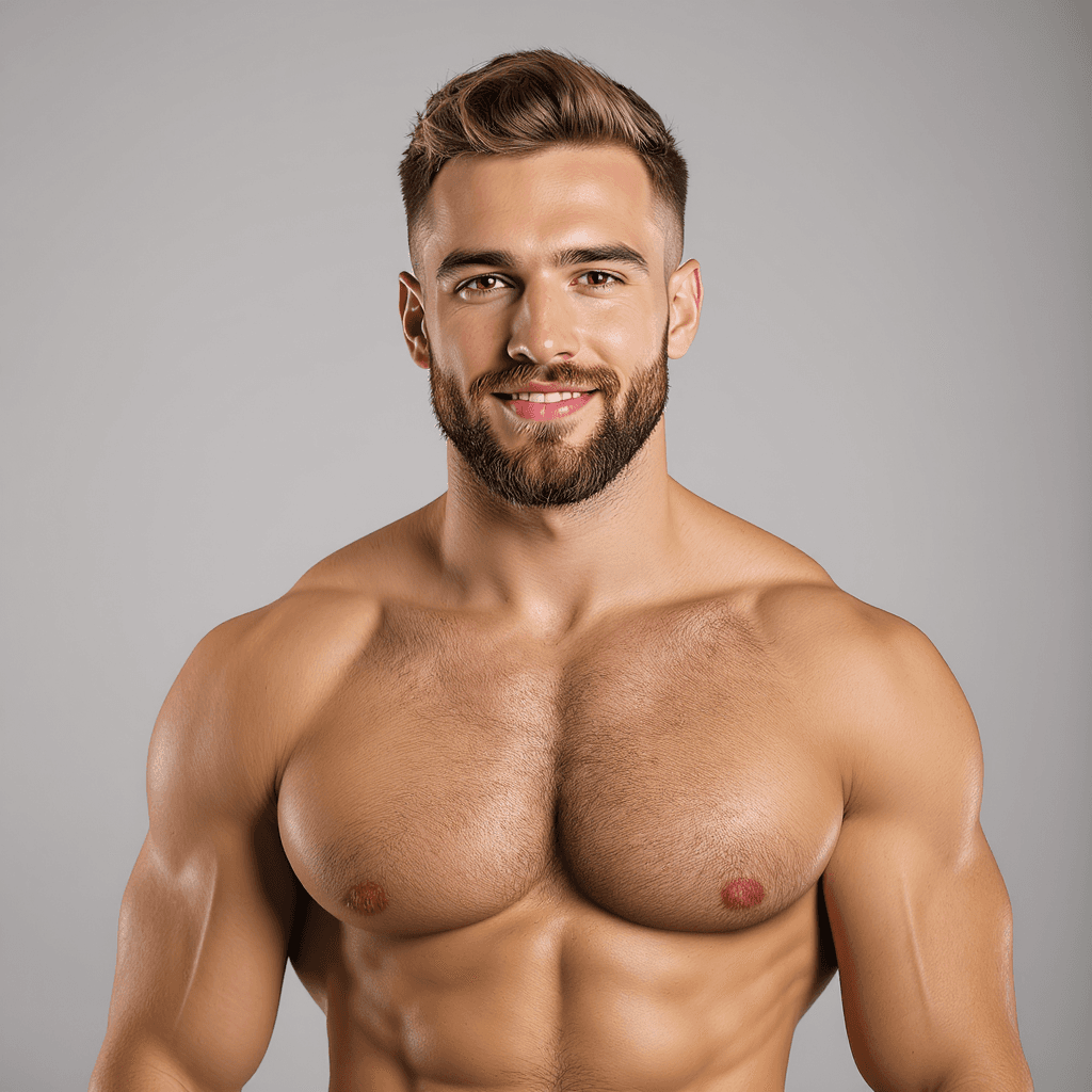 AI generated: Create a hyper-realistic, photorealistic image of a young, athletic Caucasian man in his mid-to-late...