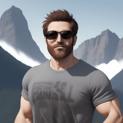 AI generated: man 35 years old, height 176, weight 76 kilograms , lean build, muscular, dark hair five centimeters...