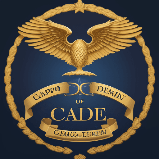 AI generated: High school promotion logo with the name Carpe diem that the image is related to the time of dark bl...