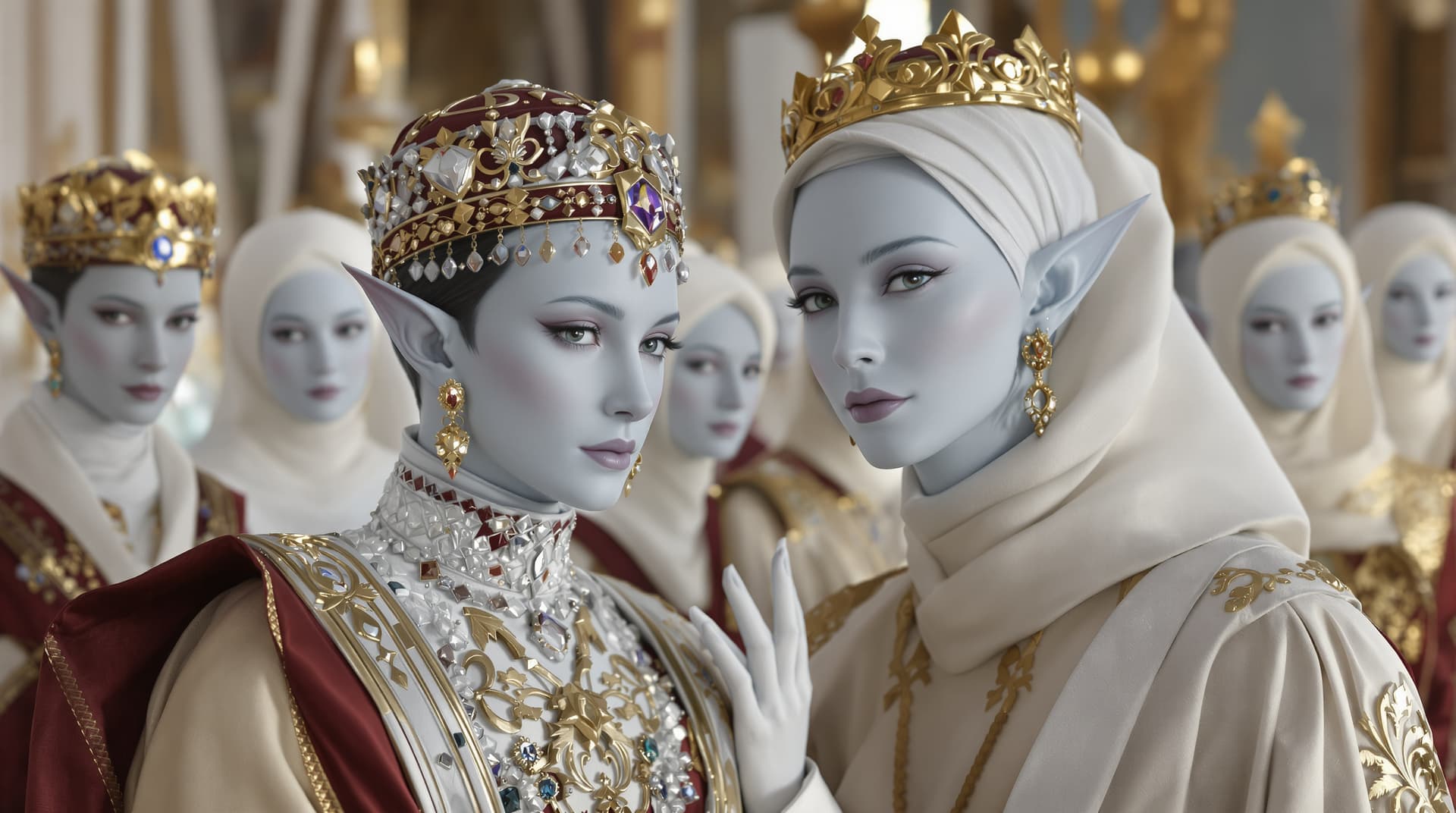 AI generated:  Image is a high-resolution close up hyper realistic digital artwork depicting royal elite couple wi...
