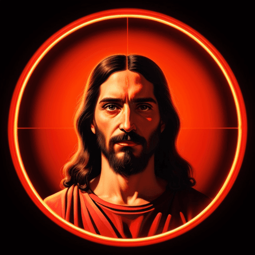 AI generated: the artist jesus christ, in the style of kitsch aesthetic, energy-filled illustrations, uhd image, a...
