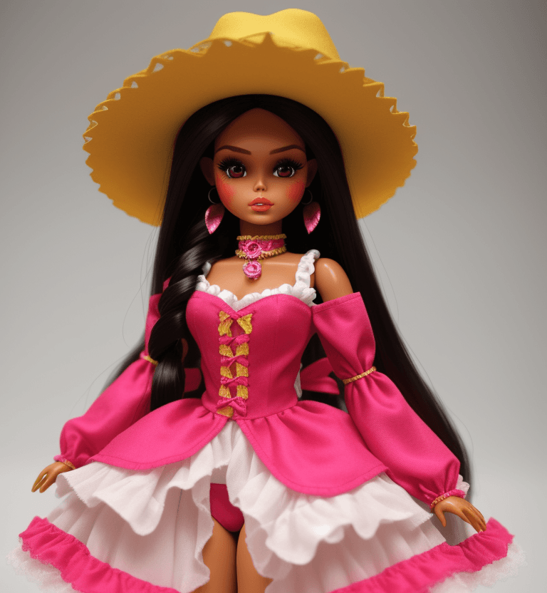 AI generated: mexican barbie doll,