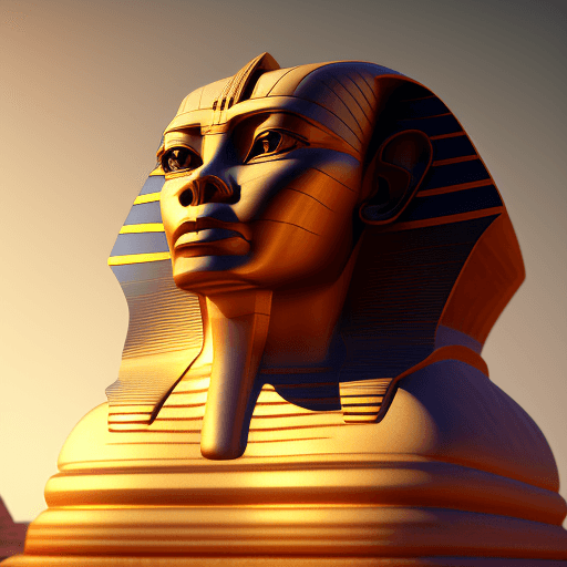 AI generated: Sphinx with a Muscles and Pharaonic costume, intricate design and details, dramatic lighting, hyperr...