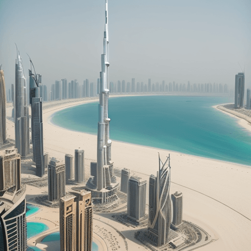 AI generated: Please create an ultra realistic photo of people enjoying themselves in a summery setting in Dubai, ...