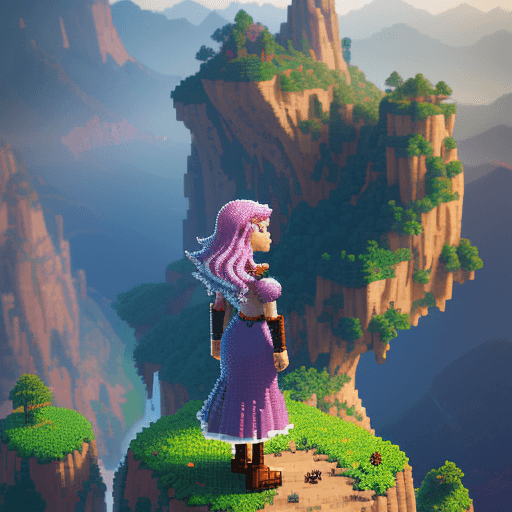 AI generated: more like pixel art. high pixeleted picture,2d pixel art, more like pixel art, bolnd hair girl facei...