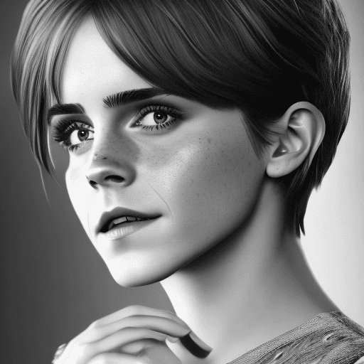 AI generated: photo of emma watson with pixie haircut, full body, high detail, 8k