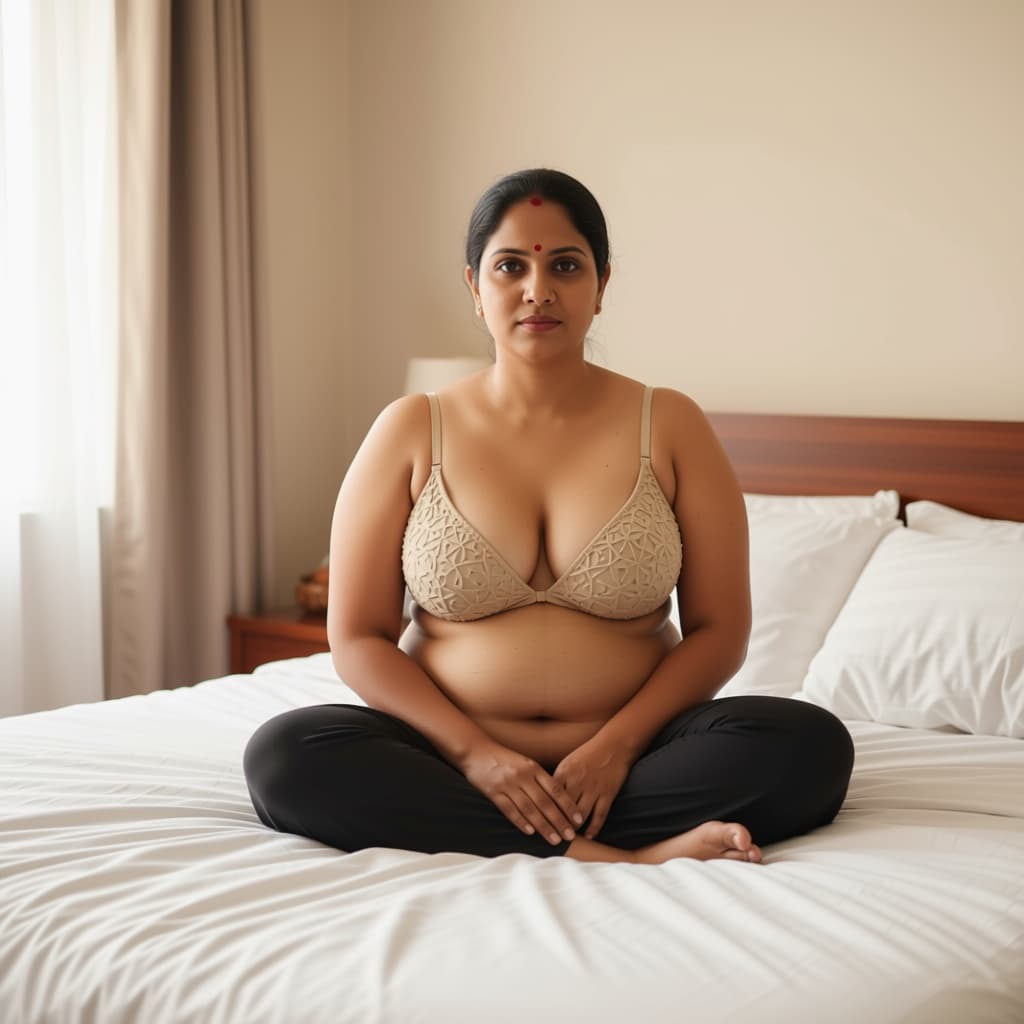 AI generated: hot glamour AN indian 35 year chubby fair open naval , drop pallu, big boobs ,desi, curvey A 32-year...