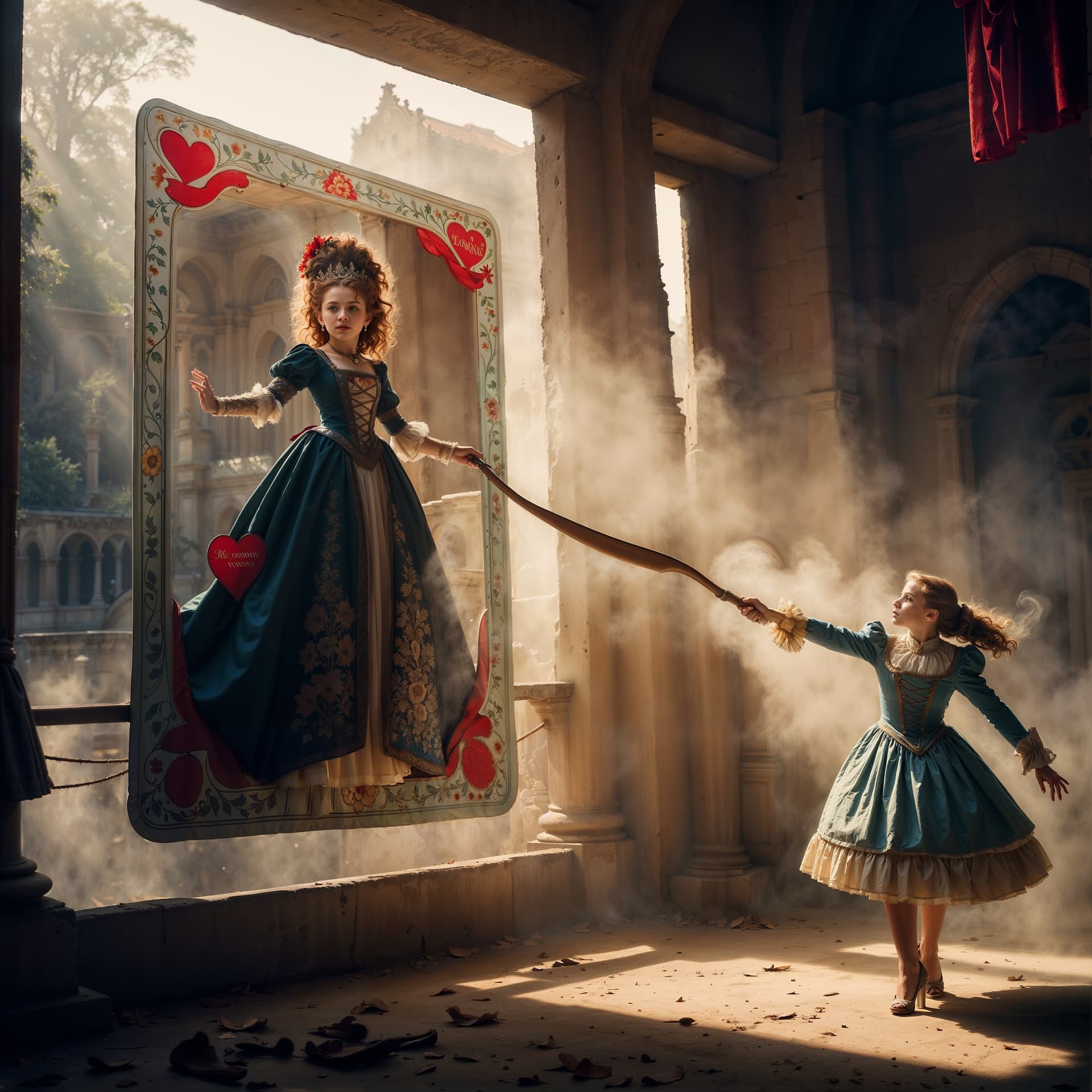 AI generated: "A digitally created epic brilliant lavish detailed image presenting a story of two characters in a ...