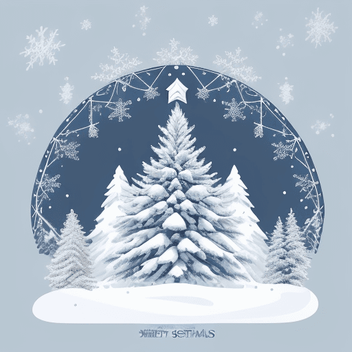 AI generated: Stylish Christmas card with snow-covered spruce trees on a blue background vector illustration desig...