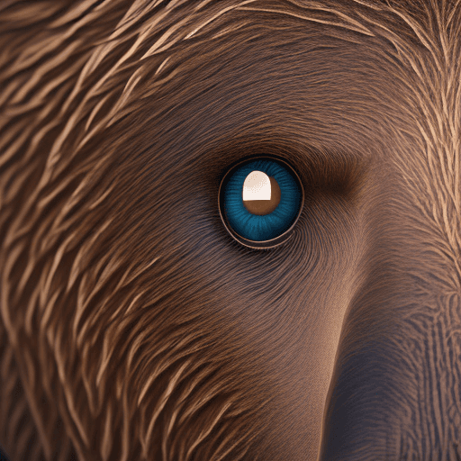 AI generated: A hyper realistic eye. A reflection in the eye of a snarling grizzly bear. Give the grizzly bear a 3...