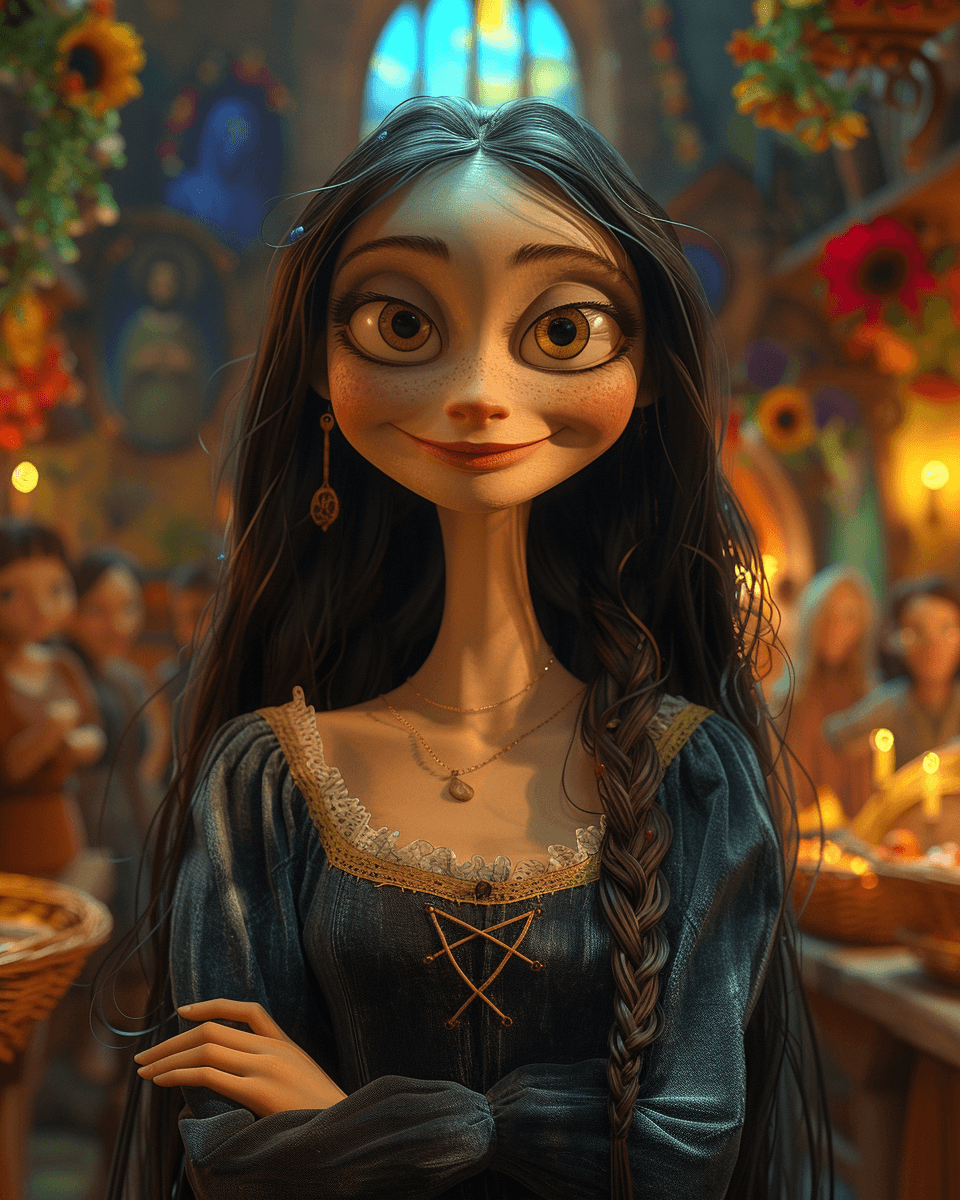 AI generated: a painting of a Mona Lisa, in the style of disney animation, pre-world war ii school of paris, 32k u...