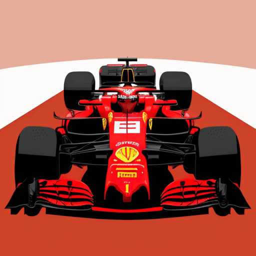 AI generated: modern F1 car, ferrari red, vector art, simplistic, emotional, quote