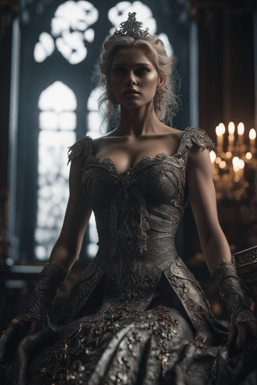 AI generated: Dark Cinderrella,Photorealistic,dynamic lights,dark atmosphere,Greg Rutkowski