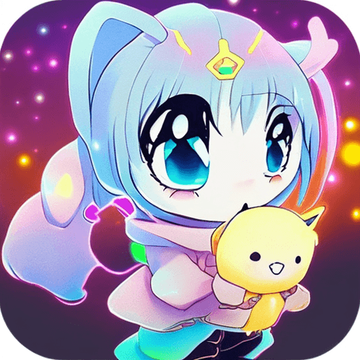 AI generated: a cute kawaii glowing anime pet --v 4