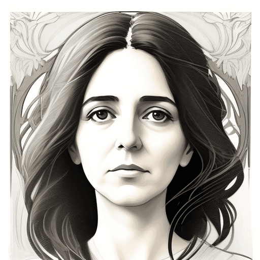 AI generated: Portrait of a Spanish writer Ana Maria Matute, in the style of video montages, blanck and white, nat...
