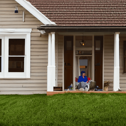 AI generated: house with person in the front