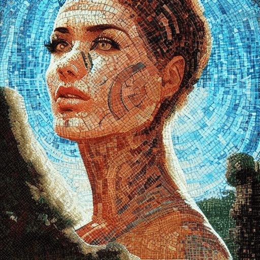 AI generated: beautiful zeugma mosaic of aphrodite, significant pebbles boundaries, most beautiful mosaic in the h...