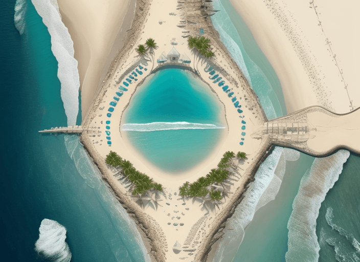 AI generated: ((A R T)) word, beach landscape, sea, mix background), setting top view, word (Infectious Disease),...