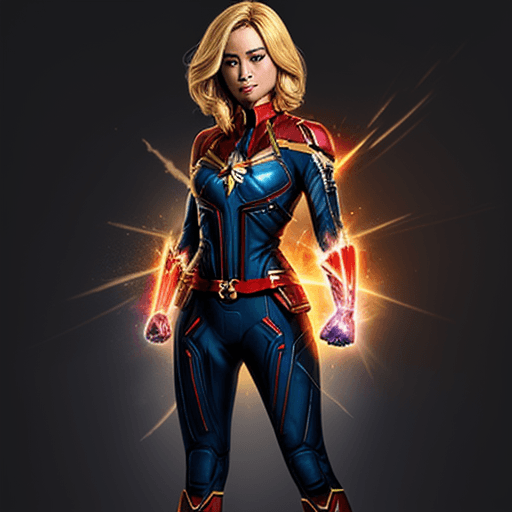 AI generated: girl,captain marvel from indonesia,full body shot